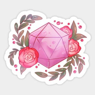 Pink transparent dice Sticker